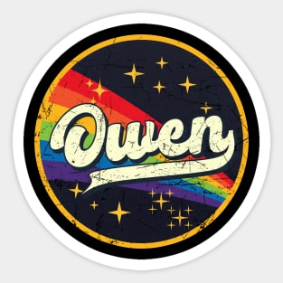 Owen // Rainbow In Space Vintage Grunge-Style Sticker